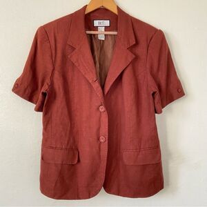 Bicé Sag Harbor Linen Blend Short Sleeve Blazer Jacket